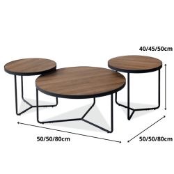 ŁAWA DEMETER II ORZECH / CZARNY (ZESTAW)