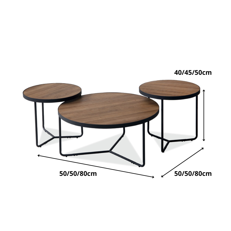 ŁAWA DEMETER II ORZECH / CZARNY (ZESTAW)
