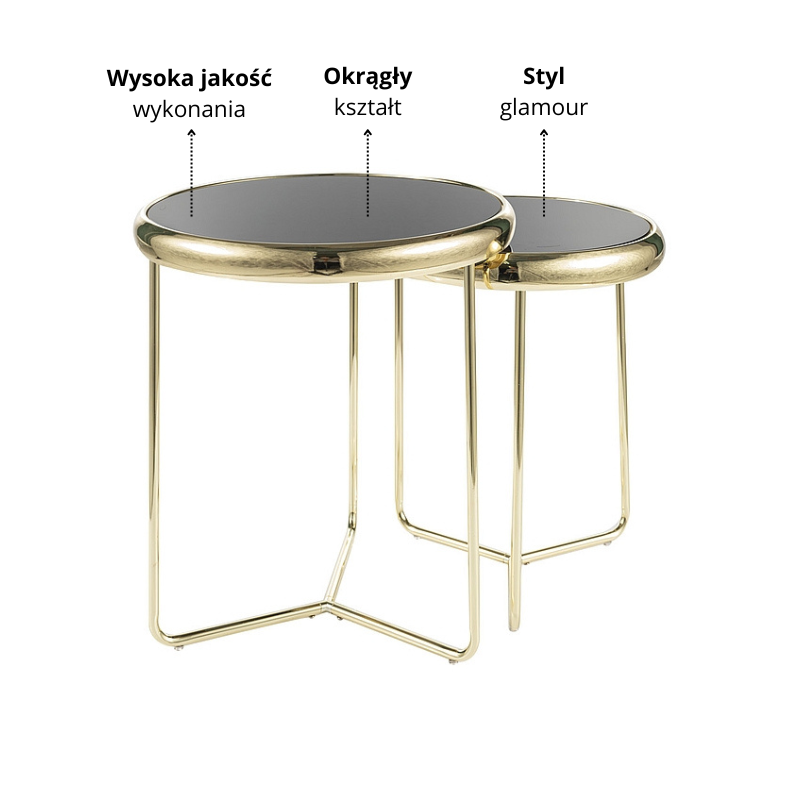 ŁAWA SCARLET II KOLOR CZARNY/ZŁOTY (ZESTAW)