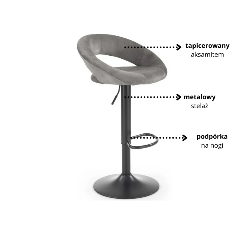 Hoker H102 popielaty (1p 2szt)