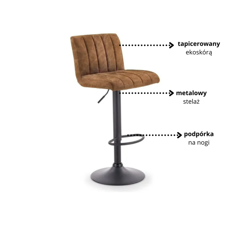 Hoher H89 czarny stelaż/ brązowa tapicerka (1p 2szt)