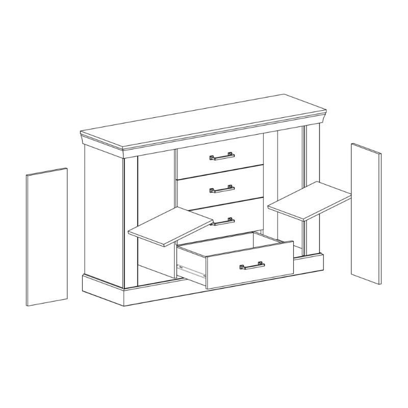 Komoda Antica A1 142cm Jarstol Jesion jasny/ Dąb craft złoty