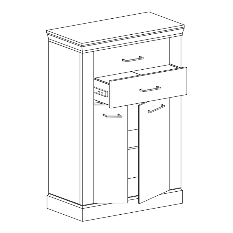Komoda Antica A3 82cm Jarstol Jesion jasny/ Dąb craft złoty