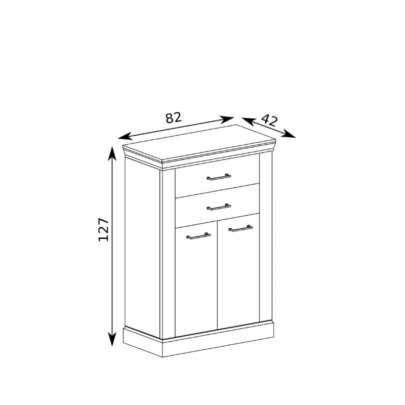 Komoda Antica A3 82cm Jarstol Jesion jasny/ Dąb craft złoty