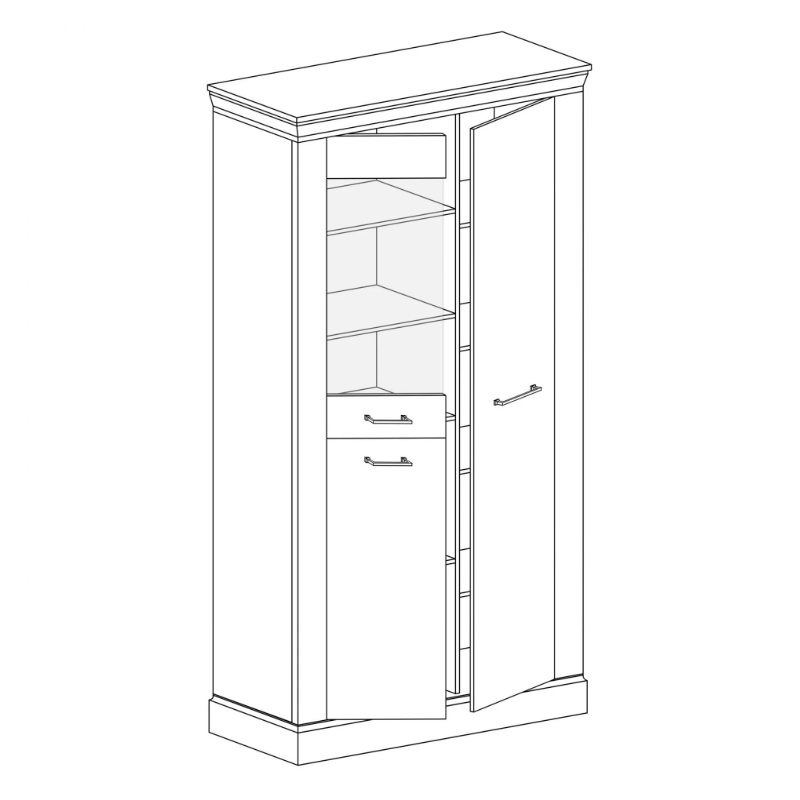 Witryna Antica A10 97cm Jarstol Jesion jasny/ Dąb craft złoty