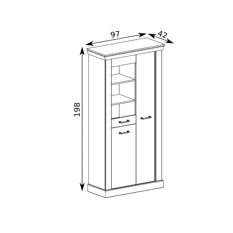 Witryna Antica A10 97cm Jarstol Jesion jasny/ Dąb craft złoty
