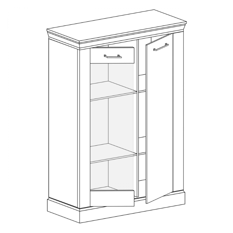 Witryna Antica A12 67cm Jarstol Jesion jasny/ Dąb craft złoty