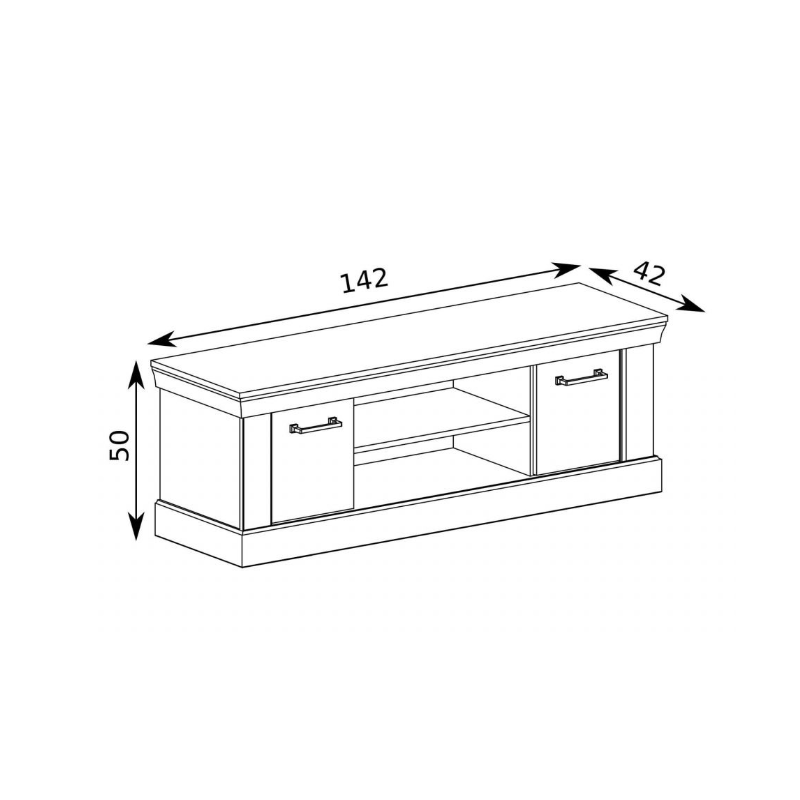 Szafka RTV A4 142cm Jarstol Jesion jasny/ Dąb craft złoty
