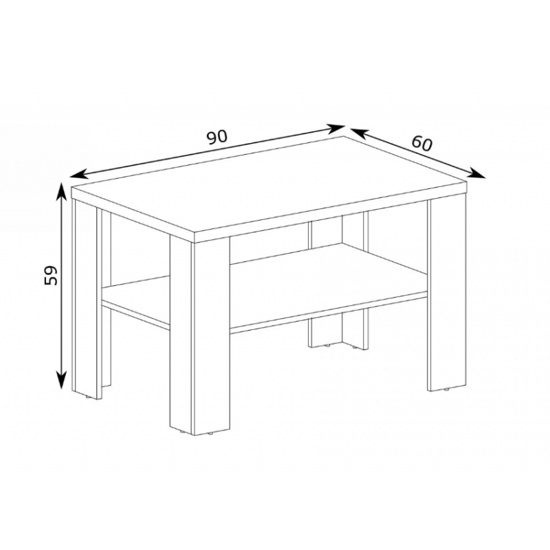 Stolik kawowy A14 90x60 Antica Jarstol Jesion jasny/ Dąb craft