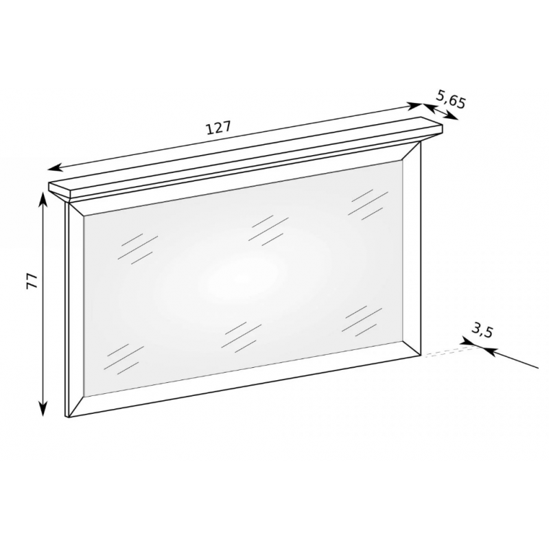 Lustro 120x77 A8 Antica Jarstol Jesion jasny/ Dąb craft złoty