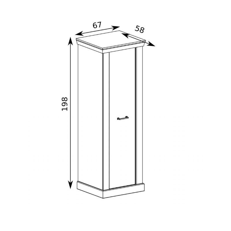 Szafa Antica A17 67cm Jarstol Jesion jasny/ Dąb craft złoty