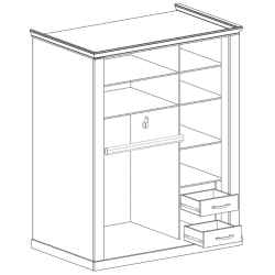 Szafa z lustrem Antica A146 146cm Jarstol Jesion jasny/ Dąb