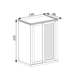 Szafa z lustrem Antica A146 146cm Jarstol Jesion jasny/ Dąb