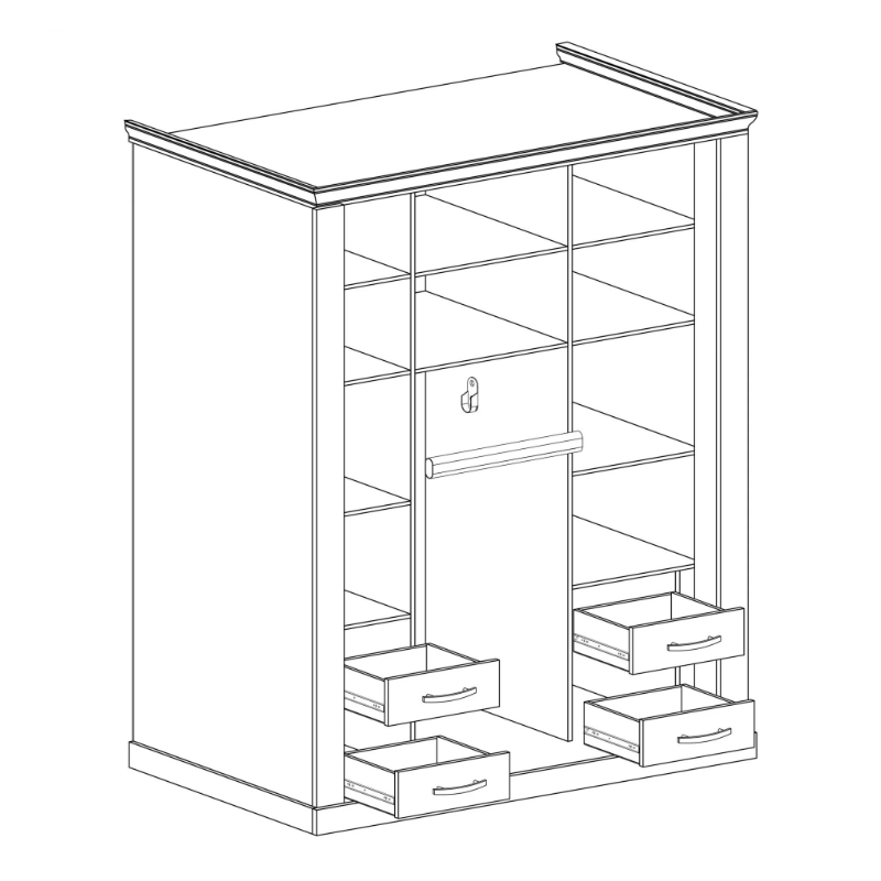 Szafa z lustrem Antica A183 183cm Jarstol Jesion jasny/ Dąb