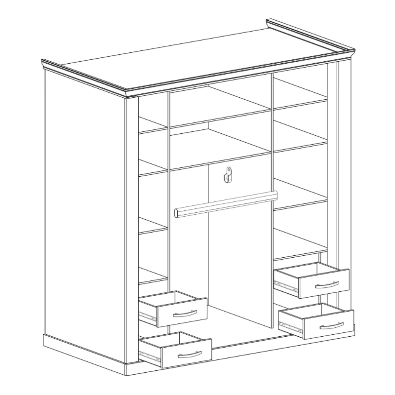 Szafa z lustrem Antica A211 211cm Jarstol Jesion jasny/ Dąb