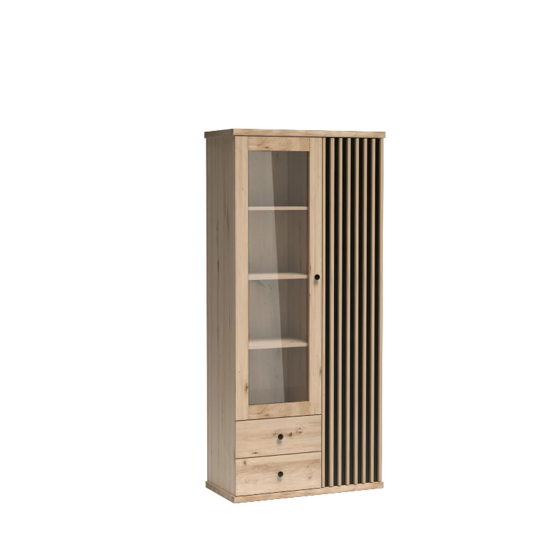 Witryna Cali C2 86cm Jarstol dąb artisan/czarny