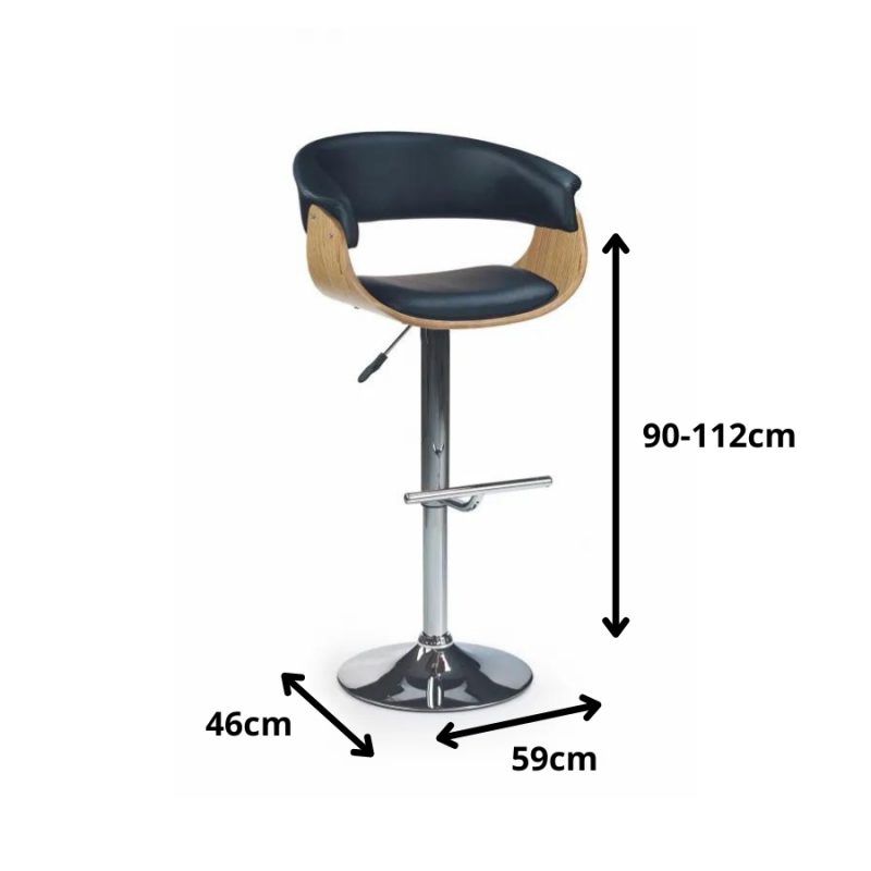 Hoker H45 jasny dąb/ czarna ekoskóra (1p 1szt)