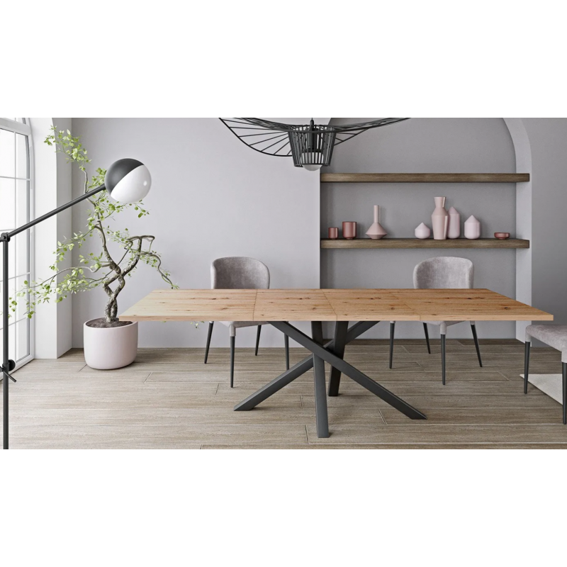Stół Cali (160-260)x90 Jarstol dąb artisan/czarny