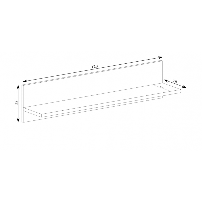 P&oacute;łka Cali C9 120cm Jarstol dąb artisan/czarny