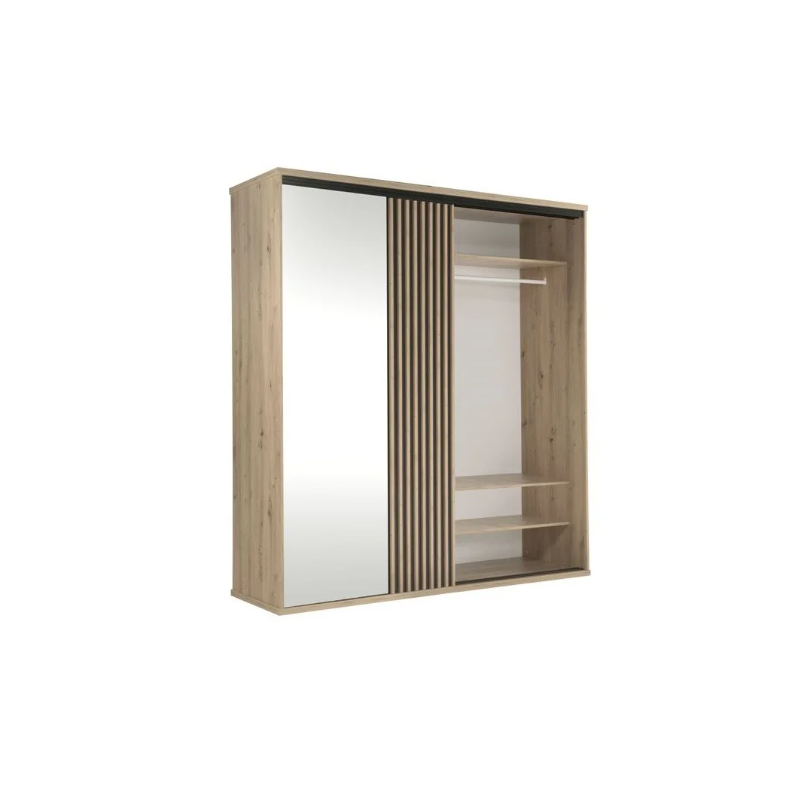 Szafa z lustrem Cali C15 199cm Jarstol dąb artisan/czarny