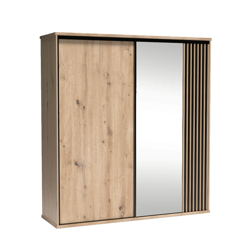 Szafa z lustrem Cali C15 199cm Jarstol dąb artisan/czarny