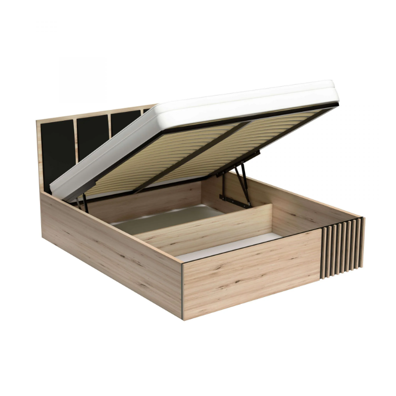 Łóżko Cali C16 180x200 Jarstol dąb artisan/czarny