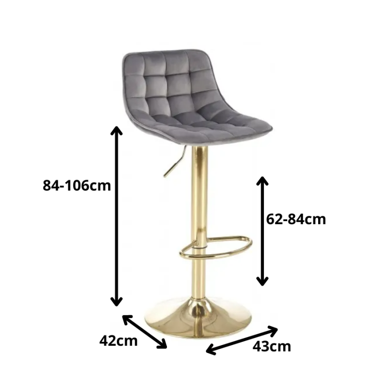 Hoker H120 popielaty/ złoty stelaż