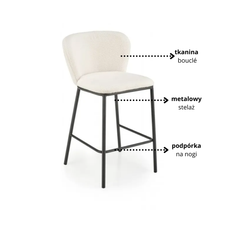 Hoker H119 kremowy tkanina boucle