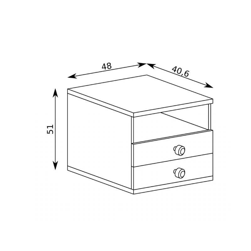 Szafka nocna Cali C17 48cm Jarstol dąb artisan/czarny