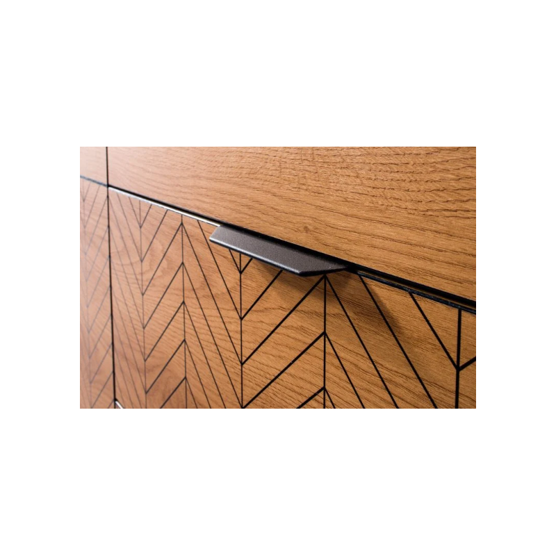 Komoda Fonti z witryną158cm F4 dąb karmel