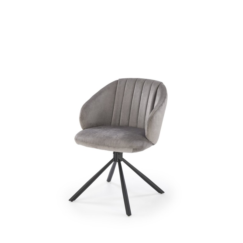 K533 krzesło nogi - czarne, siedzisko - popielate