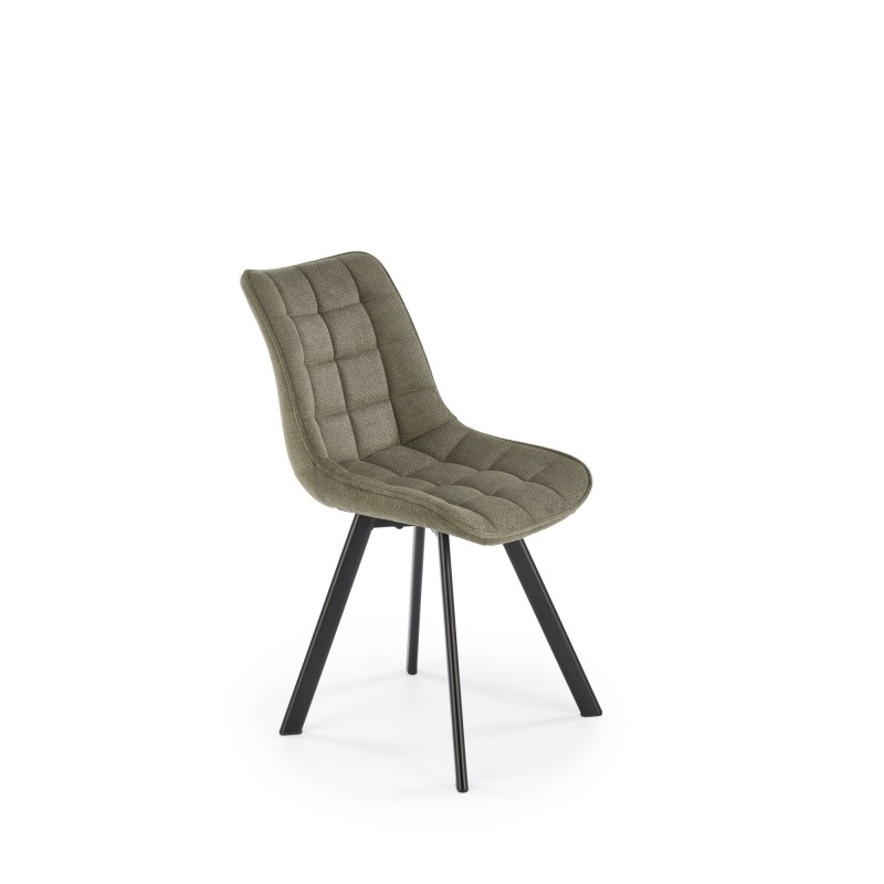 K549 krzesło nogi - czarne, siedzisko - oliwkowy