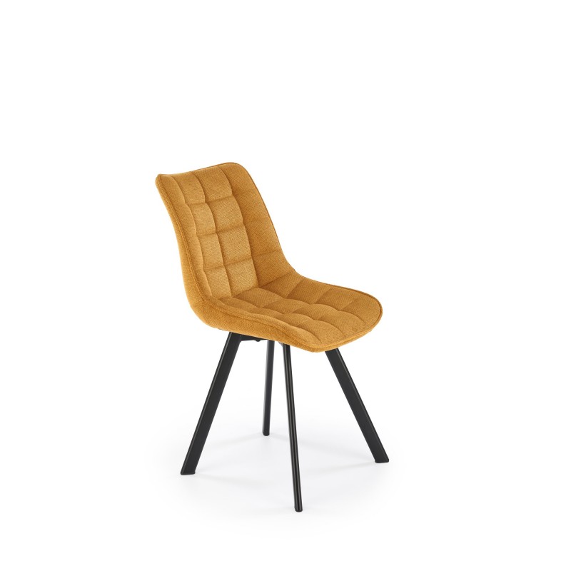 K549 krzesło nogi - czarne, siedzisko - musztardowy