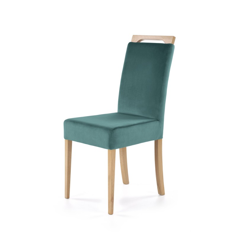 CLARION krzesło dąb miodowy / tap: MONOLITH 37 (c. zielony)