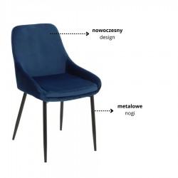 Krzesło Felicity niebieskie