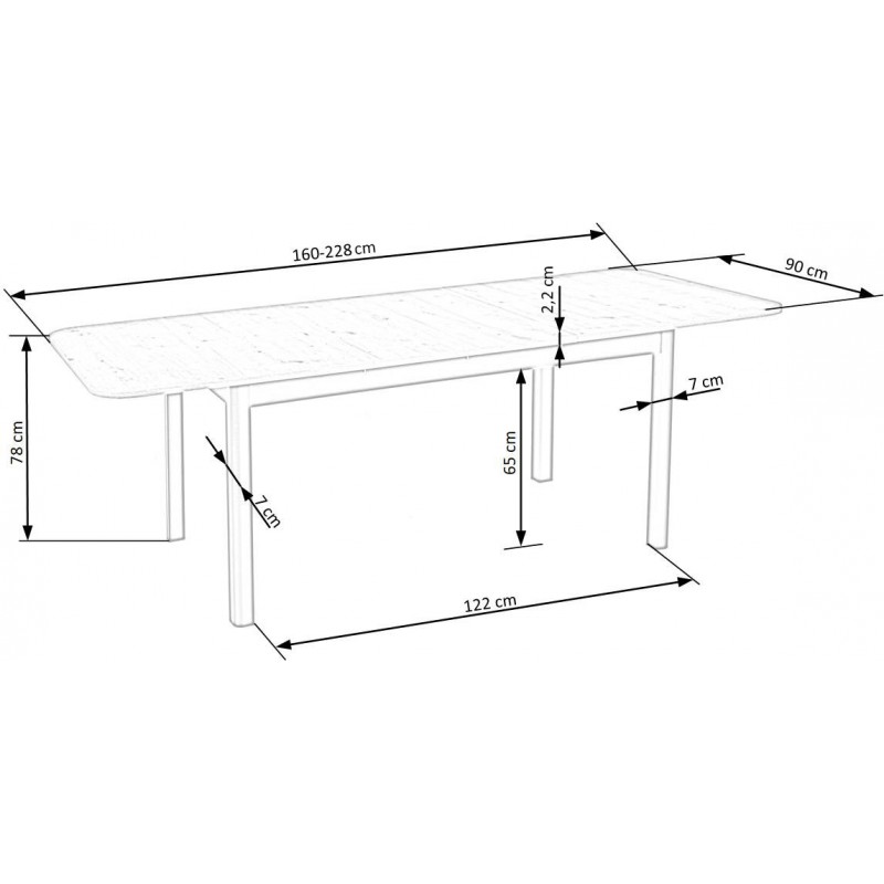 FLORIAN stół rozkładany blat - dąb artisan, nogi - czarny