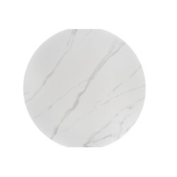 REGINALD stół okrągły blat - biały marmur, nogi - srebrny REGINALD stół okrągły blat - biały marmur, nogi - srebrny