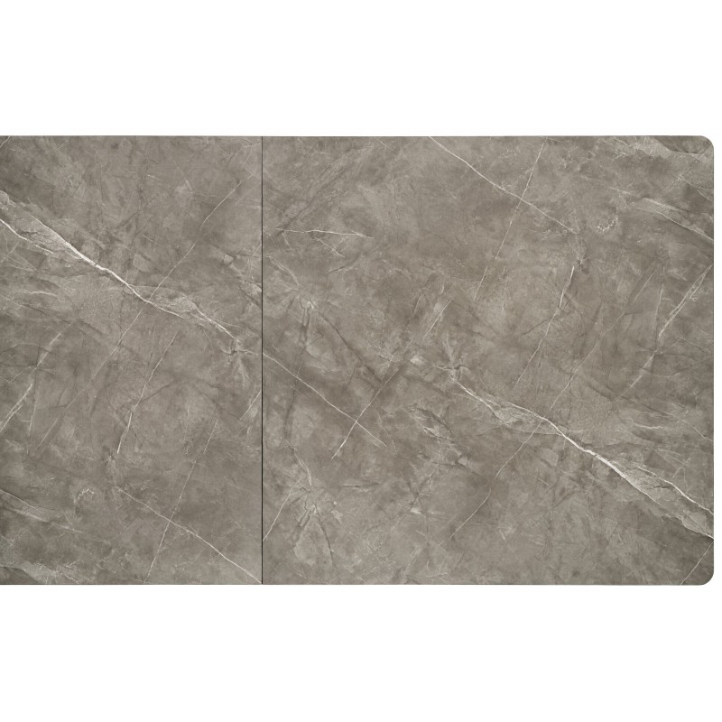 CHARLES stół rozkładany, blat - popielaty marmur, nogi - czarny