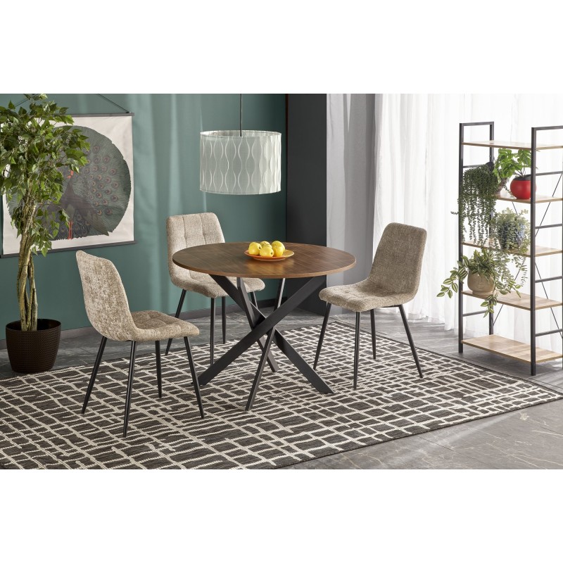 EDGAR stół, blat - orzechowy, nogi - czarny