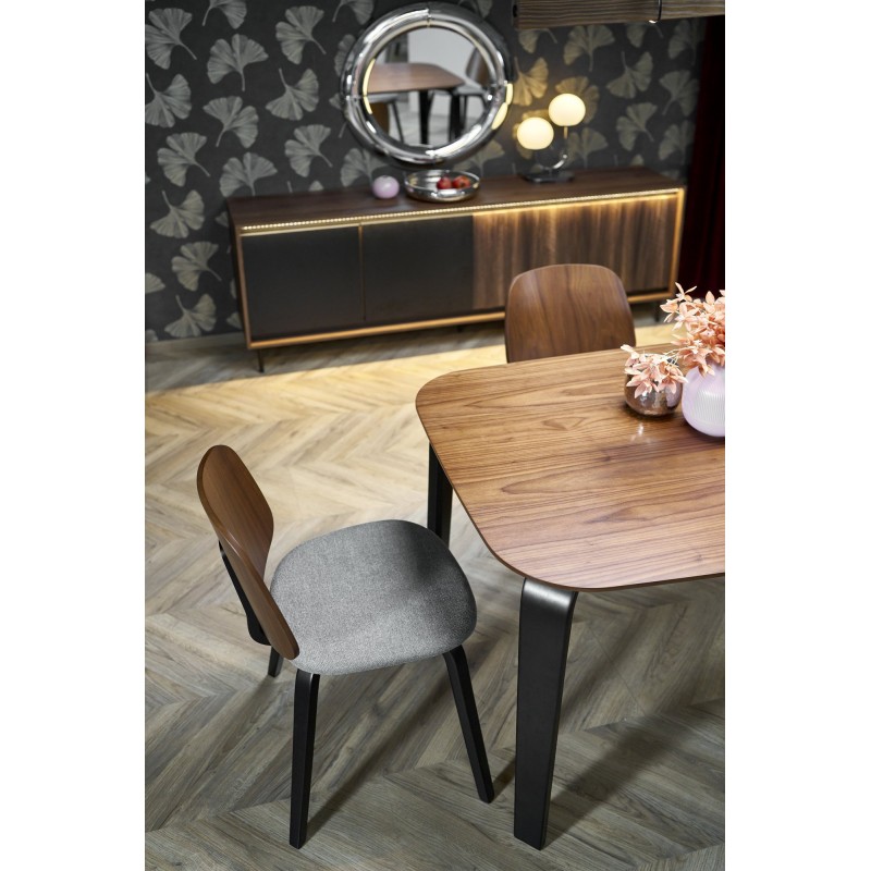 PEDRO stół, blat - orzechowy, noga - czarny