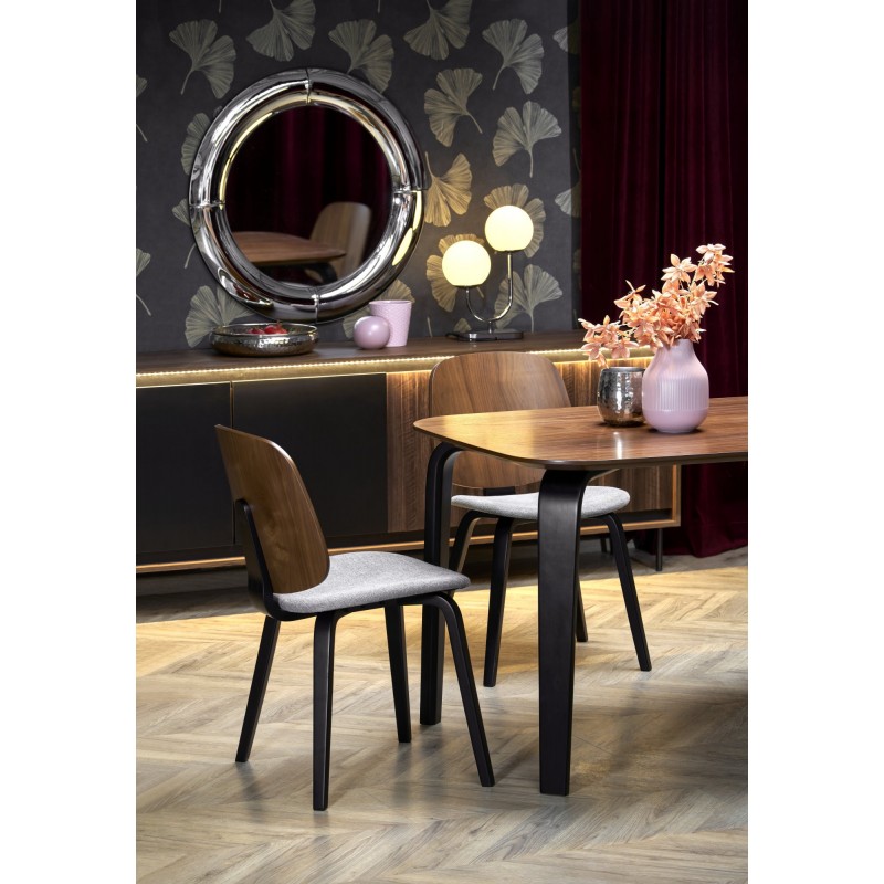 PEDRO stół, blat - orzechowy, noga - czarny