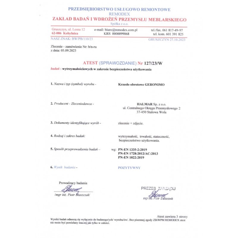 GERONIMO fotel gabinetowy czarny