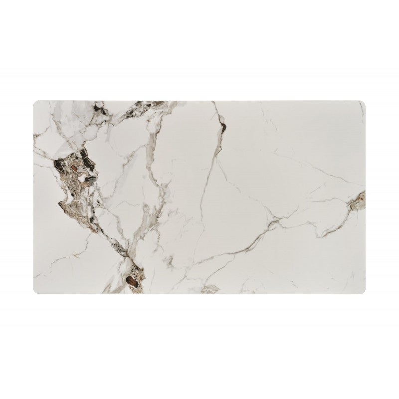 EMILIO 120 stół blat - biały marmur, nogi - czarny