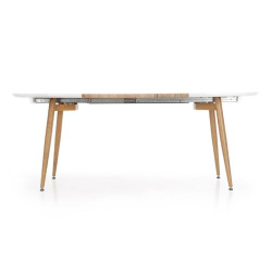 CALIBER stół rozkładany biały / dąb san remo (1p 1szt)