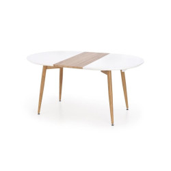 CALIBER stół rozkładany biały / dąb san remo (1p 1szt)