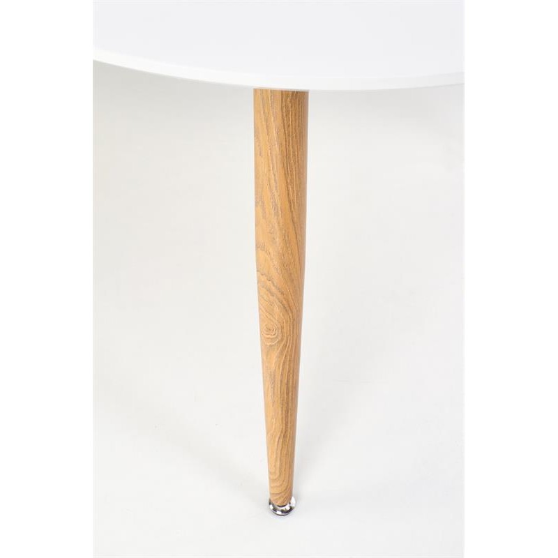 CALIBER stół rozkładany biały / dąb san remo (1p 1szt)