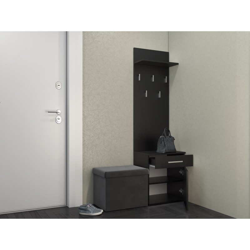 WIESZAK SZAFKA NA BUTY MISSISIPI CZERŃ MAT