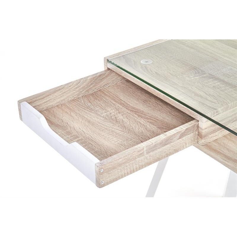 B33 biurko dąb sonoma-biały (1p 1szt)