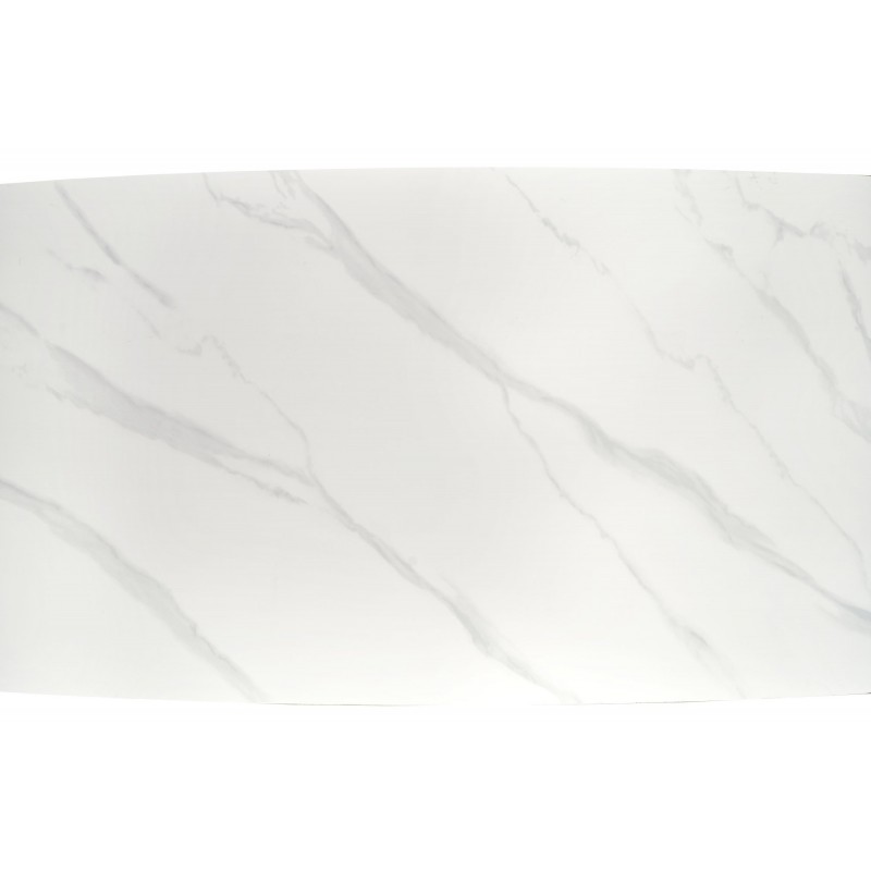 CLEMENTE stół blat - biały marmur, nogi - złoty