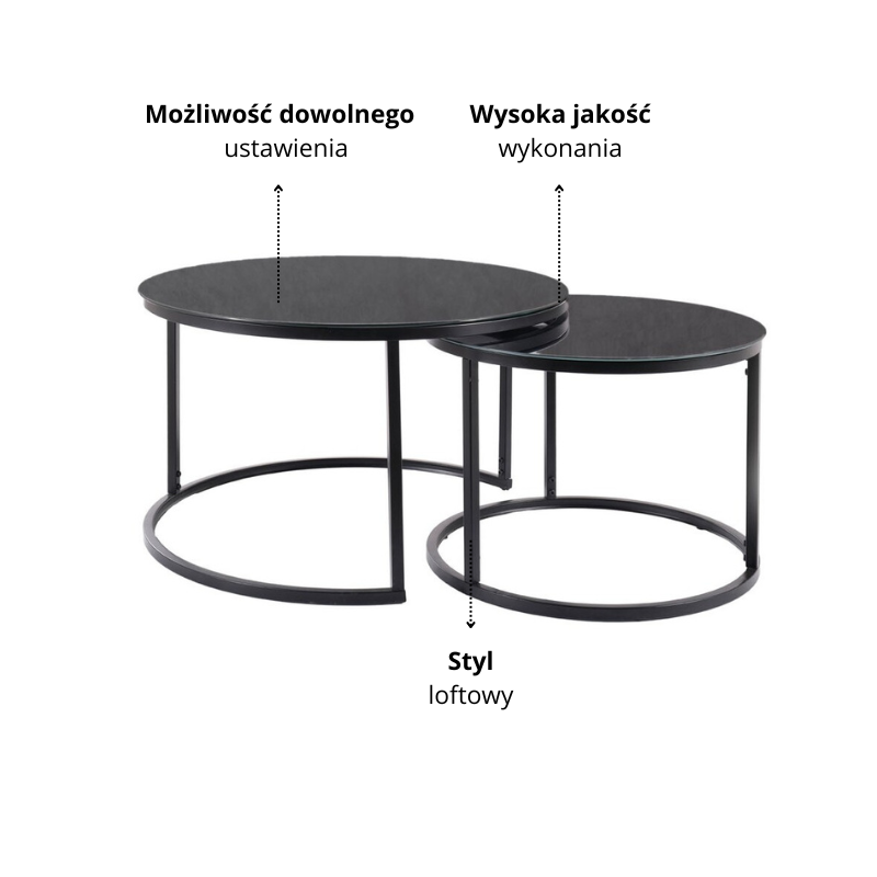 ŁAWA ATLANTA D CZARNY / CZARNY MAT ZESTAW